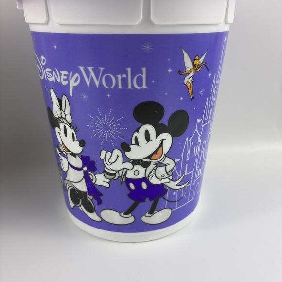 Disney Parks 2 Refillable Popcorn Buckets Lids Retro 50th Annv 100 Yrs Of Wonder - Picture 10 of 12